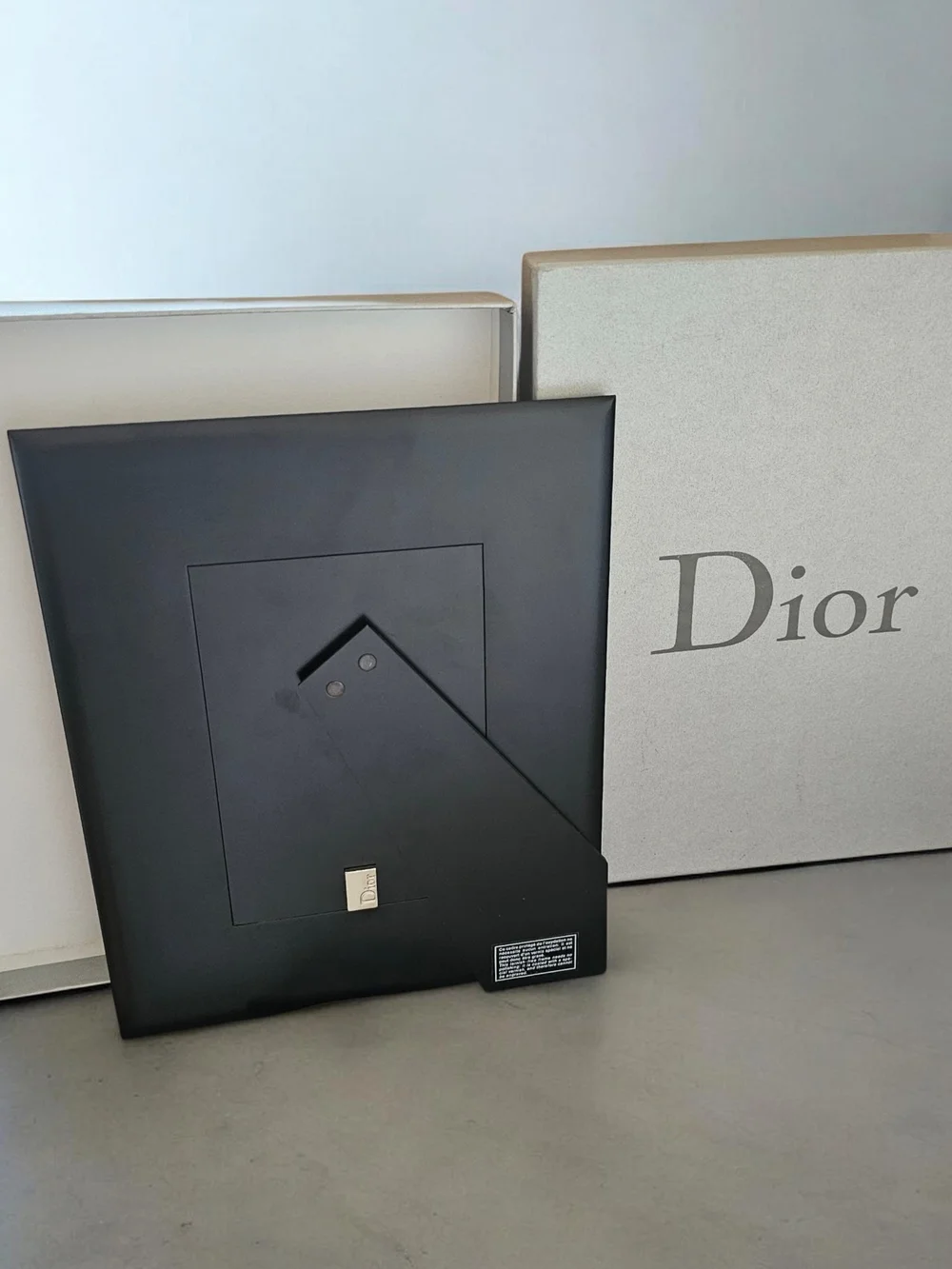 Vintage Dior Luxury Mirrored Silver Finish Tabletop Photo Frame